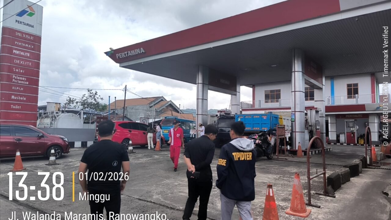 Menangkal Penyelewengan BBM, Unit lll Tipidter Polres Minahasa Tinjau SPBU di Tondano